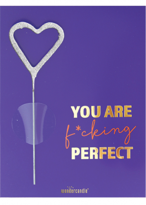 Bengališka ugnelė su atviruku "You are f*cking perfect" (11x8 cm)