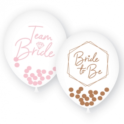 Balionai "Team Bride. Bride to be" (6 vnt./27 cm)