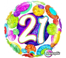 Folinis balionas "21", taškuotas (46 cm)
