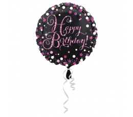 Folinis balionas "Pink Celebration Happy Birthday“ 