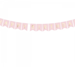 Girlianda "Happy Birthday", rausva-auksinė (1,75 m)