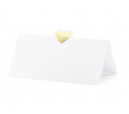 Stalo kortelės "Auksinė širdelė" (10 vnt.)