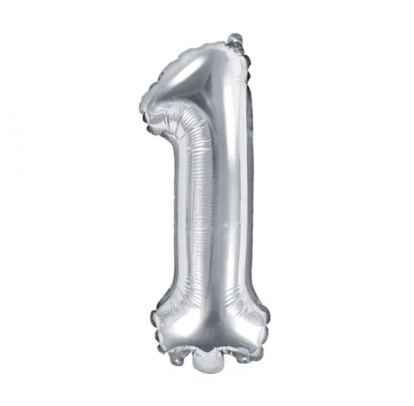 Fooliumist õhupall number „1“, hõbedane (35 cm)