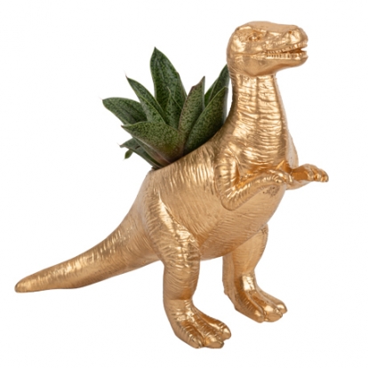 Kaunistus-lillepott "Kuldne dinosaurus"
