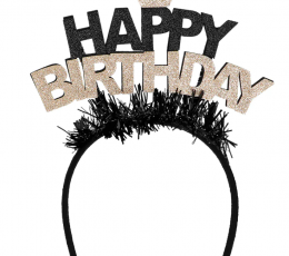 Peavõru "Happy Birthday", must-kuldne