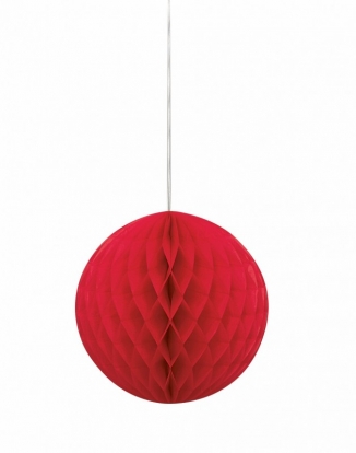 Riputatav paberist pall, punane (20 cm)