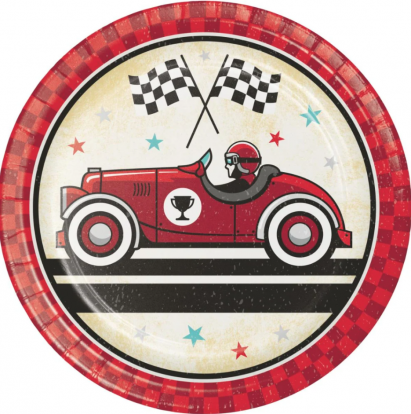 Taldrikud „Vintage Racing“ (8 tk./17 cm)