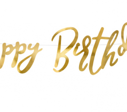 Vanik  "Happy Birthday", kuldne (16x62 cm)