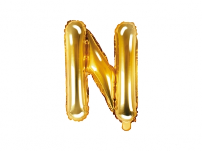 Folija balons -burts "N", zelta (35 cm)