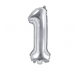 Folijas balona "1", sudrabs (35 cm)