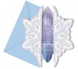 Kvietimai "Frozen Ice" (6 vnt./11 cm. x 12.5 cm.)